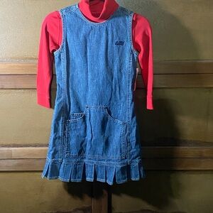 Denim and Red Kids Casual Dress
